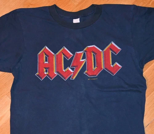 AC/DC original Rare! 70's 80's Concert USA Tour t 1980s vintage concert t-shirt, vintage, single stitch, B+ condition