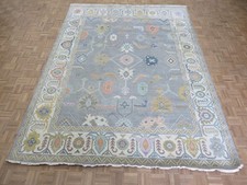 8'11 x 11'9 Hand Knotted Gray Colorful Oushak Oriental Rug G16598