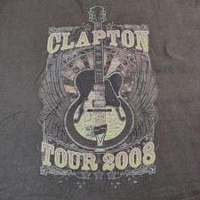 Eric Clapton Official T-Shirt Mens Sz Medium Tour 2008 - Brown