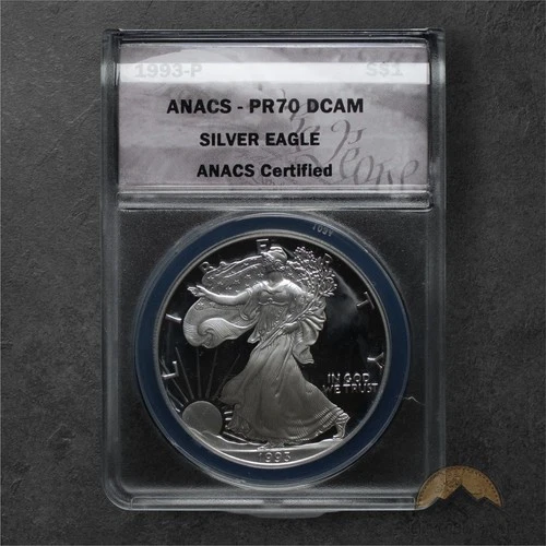 1993-P Silver American Eagle $1 - ANACS PR70 DCAM - Philadelphia