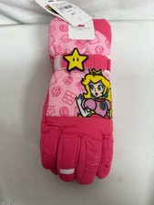 Girls Princess Peach Super Mario Winter Gloves Thinsulate SKI Gloves Size S/M