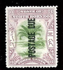 North Borneo 1897 QV Postage Due 3c green & dull mauve superb MNH. SG D15.