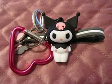 Kuromi Key Ring Chain Lanyard - Heart Carabiner