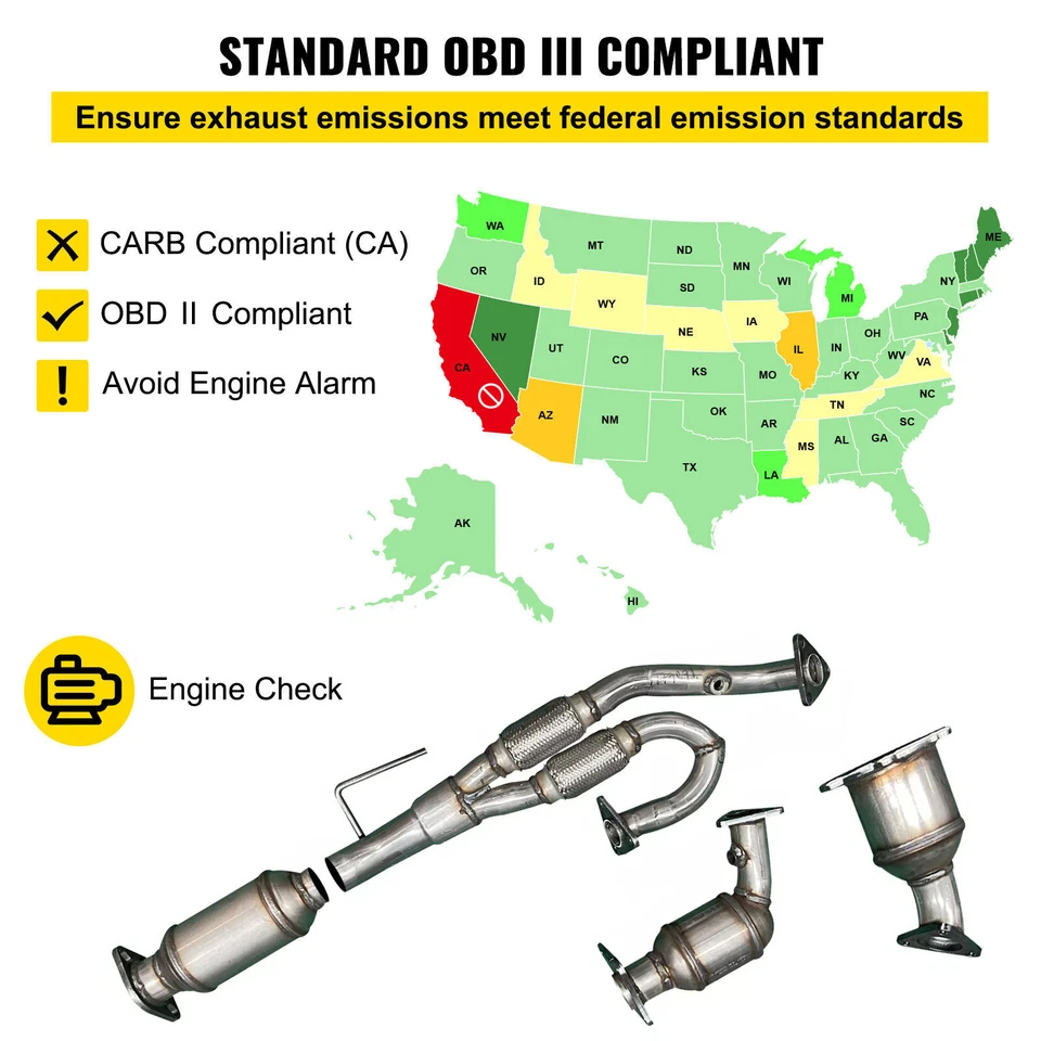Se adapta a: Nissan Quest 2004-2009|Juego catalítico Nissan All Three 2004-2006 3,5 L NUEVO EE. UU. Foto 4 de 4