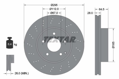 TEXTAR 92165005 Bremsscheibe für MERCEDES-BENZ,MERCEDES-BENZ (BBDC)