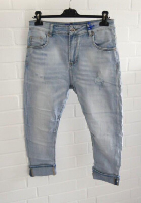 S Woman Jeans Hose Damenhose O-Shape hellblau mit Baumwolle Umschlag SW 1219