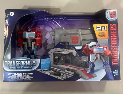 Sealed Transformers EarthSpark Optimus Prime & Battle Base Trailer 2in1 