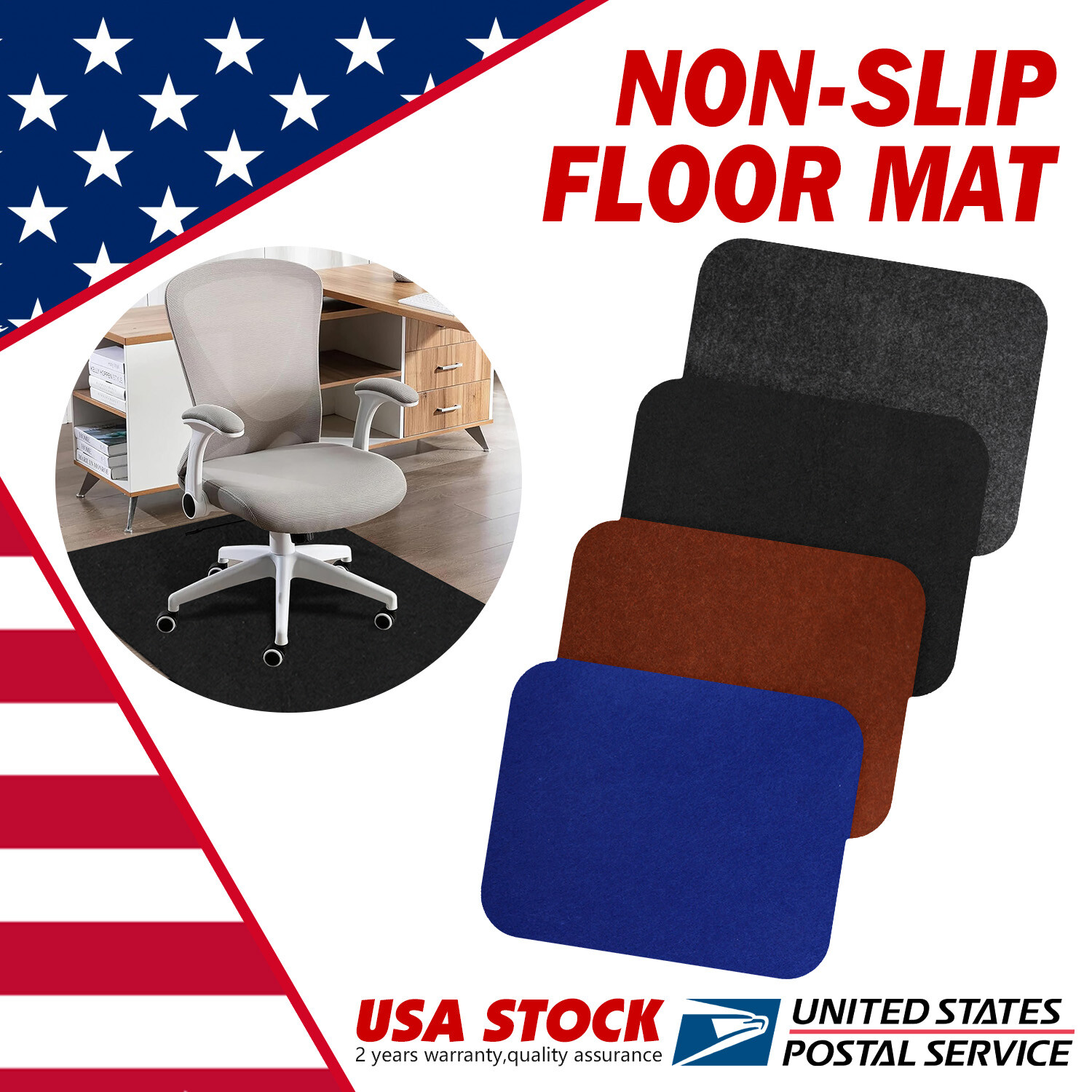 Large Office Desk Chair Mat Carpet For Hardwood Floor Anti-Scratch Protector Pad
