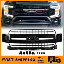 Fit For 2018-2020 Ford F-150 F150 XLT Front Bumper Grille Glossy Black JL3Z-8200