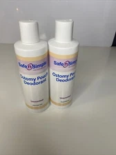 Safe n Simple ostomy pouch deodorant two bottle lot unscented 8oz