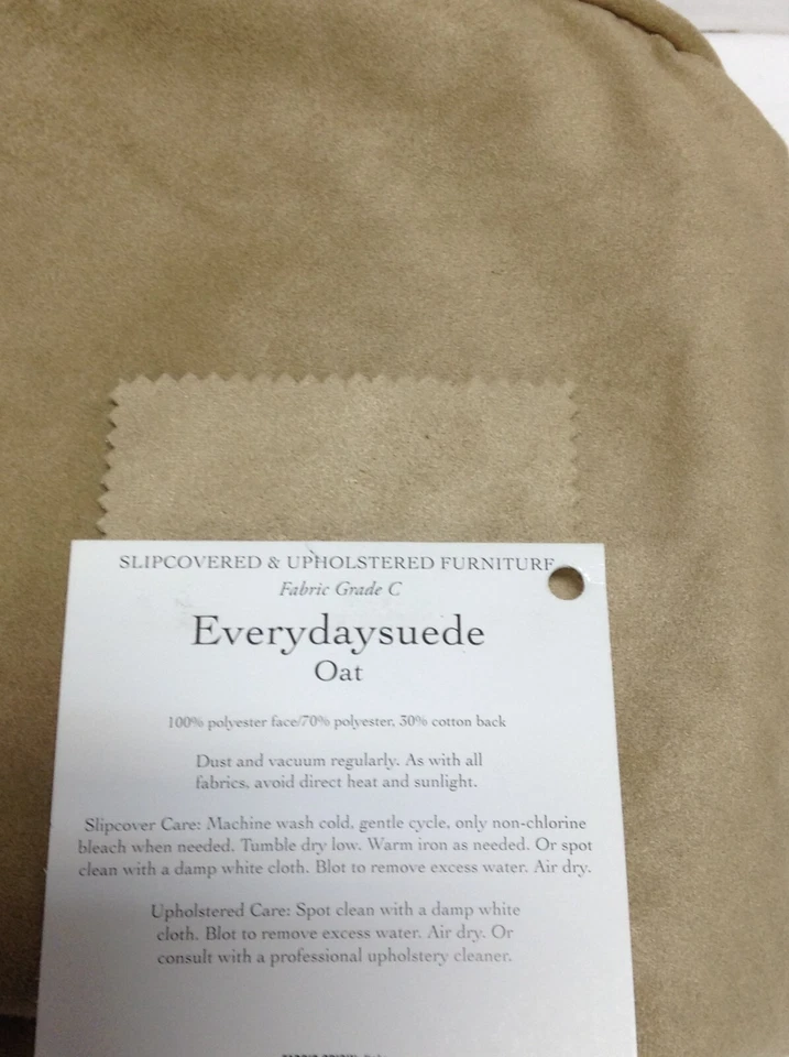 Almohada trasera Pottery Barn básica seccional L/S con muescas SOLO FUNDA ANTIDESLIZANTE gamuza avena Foto 2 de 4