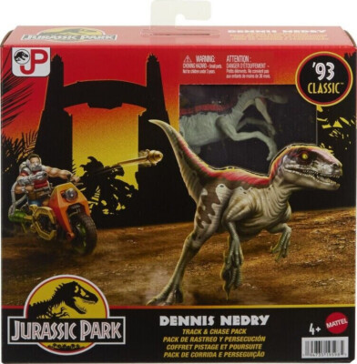 Jurassic Park Mattel HTP61  JP 93´ Classic Dennis Nedry & Velociraptor  NEU