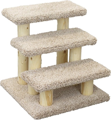 Large Fully Assembled Pet Stairs for Cats - Solid Wood & Carpet Construction - Picture 3 of 7