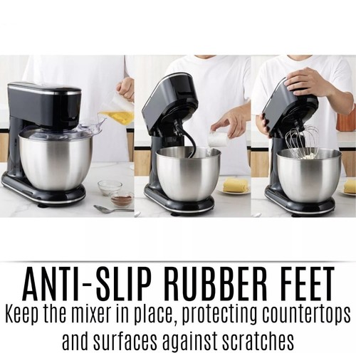 Cake Mix Master 5L Kitchen Stand Mixer w/ Whisk Beater Dough Hook 12-Speed Tilt - Picture 8 of 12