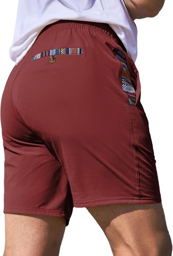 Men's Quick Dry Drawstring Shorts Stretch Athletic Beach Gym Casual - Picture 19 of 55