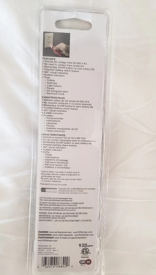 Gardner Bender GVD3504 Circut Alert NonContact Voltage Tester eBay