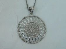 MILOR STERLING MEDALLION PENDANT CHAIN NECKLACE ITALY ITALIAN SILVER FANCY