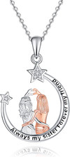 Sister Necklace Jewelry Gifts Sterling Silver Sister Pendant Necklace Jewelry Bi