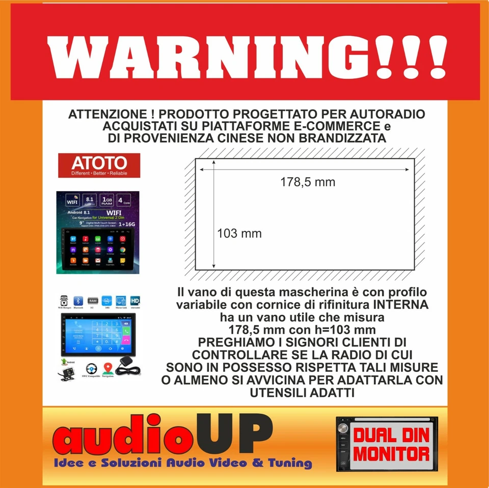 MASCHERINA AUTORADIO 2 DIN OPEL MOVANO DAL 2018> CON STAFFE E DOPPIA CORNICE  - Immagine 3 di 4