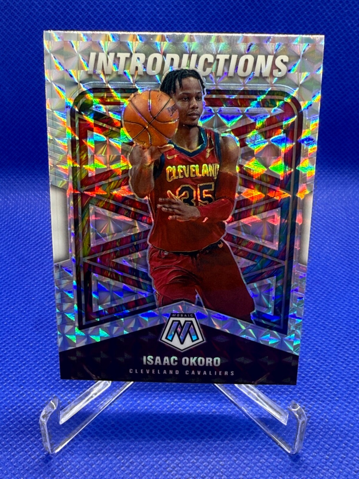 2020-21 Panini Mosaic Isaac Okoro Cleveland Cavaliers Introduction Cavs Rc