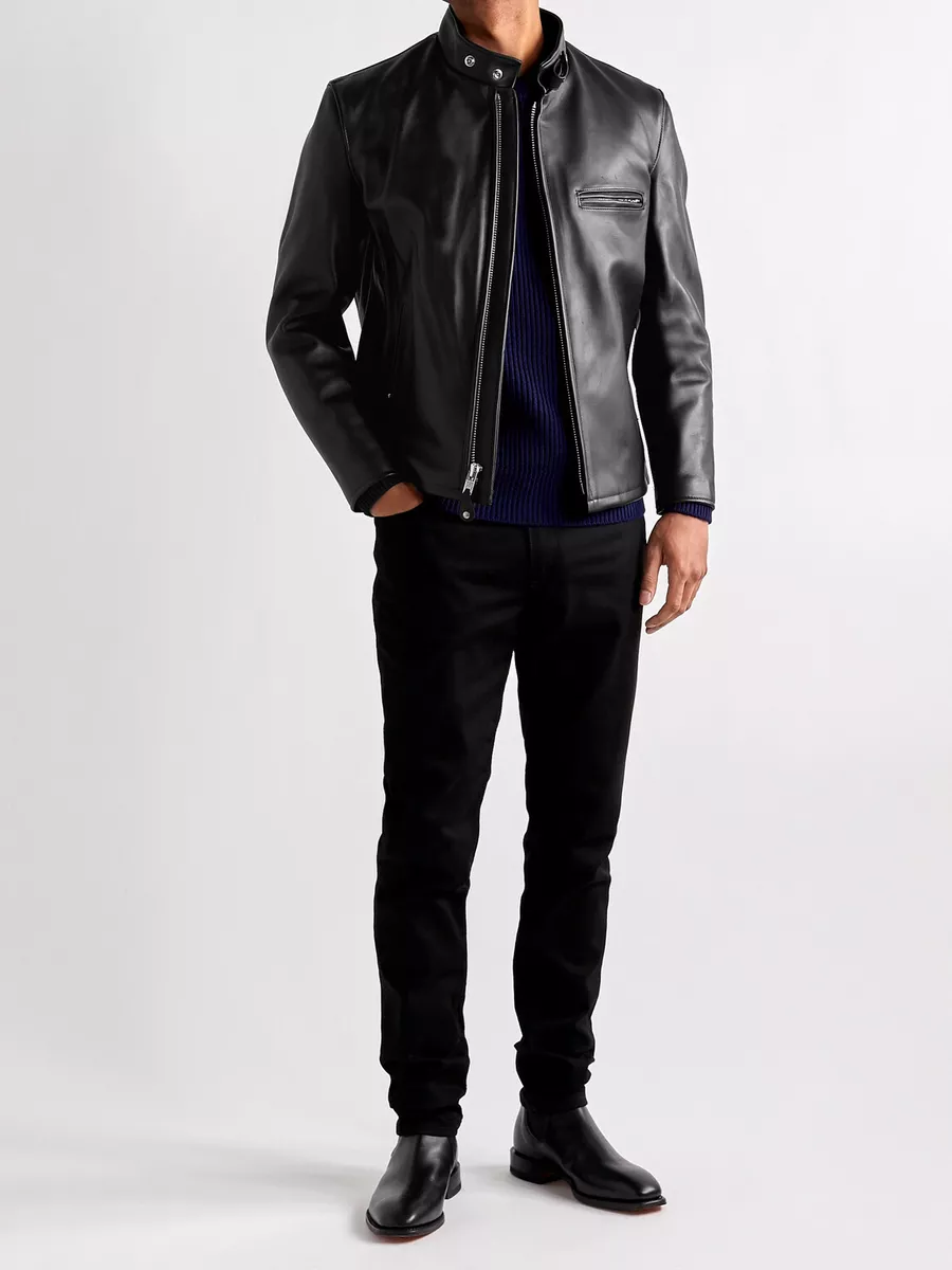 Schott slim top fit leather jacket
