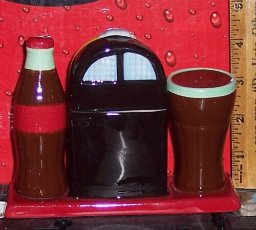 COCA - COLA BRAND WESTLAND GIFTWARE SALT & PEPPER SHAKERS WITH TOOTHPICK HOLDER - Picture 2 of 8