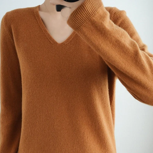 Mujeres Nuevo Suéter Sólido de Cachemira Primavera Manga Larga Informal Moda Suéteres Suaves - Imagen 11 de 37
