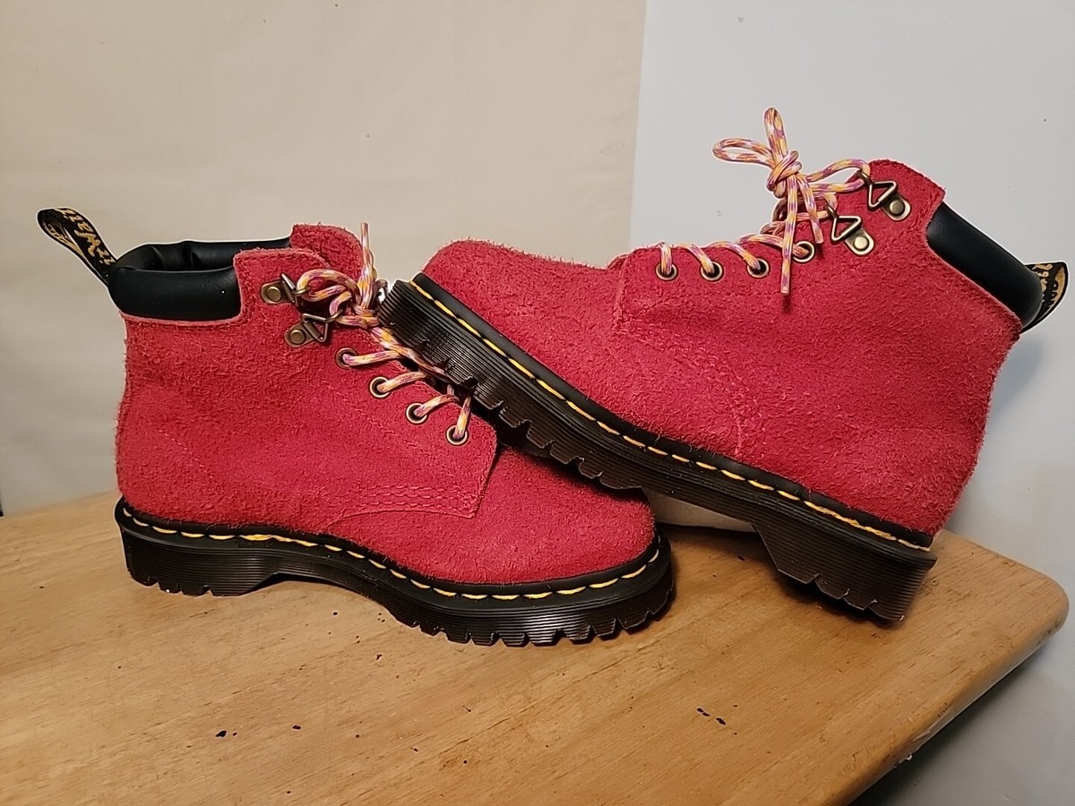 DR. MARTENS 939 BEN SUEDE RED ANKLE BOOT MEN'S-6/WOMEN'S: 7