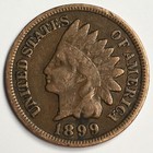 1899 United States Indian Head Cent Penny - Fine (F) KM#90a -5017-AH — photo 1