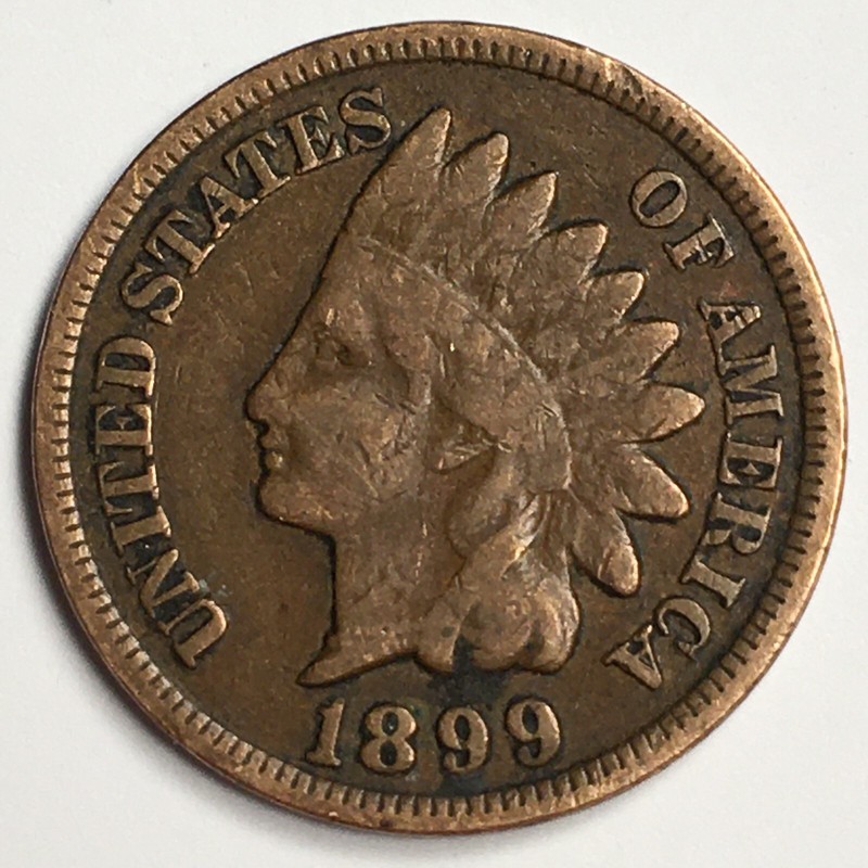 1899 United States Indian Head Cent Penny - Fine (F) KM#90a -5017-AH