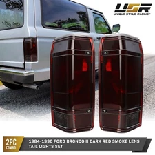 RED SMOKE Rear Tail Lights Lamps Left+Right Set For 84-90 Ford Bronco II 2 SUV
