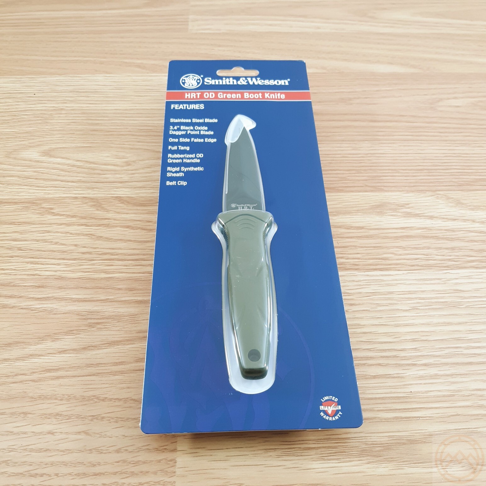 Smith & Wesson HRT Boot Fixed Knife 3.25" Stainless Blade OD Green