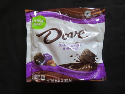 (1) Bag Dove Silky Smooth Promises Dark Chocolate & Almond 14.20 Oz !