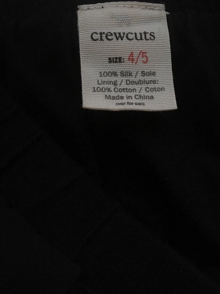 CREWCUTS JCrew Girls Washable Silk Black Bubble Hem Skirt SIZE 4/5 - Image 2 of 2