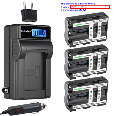 Kastar Battery LCD AC Charger for NP-FM500H NP-FM500 BC-VM10 & Viltrox DC-50
