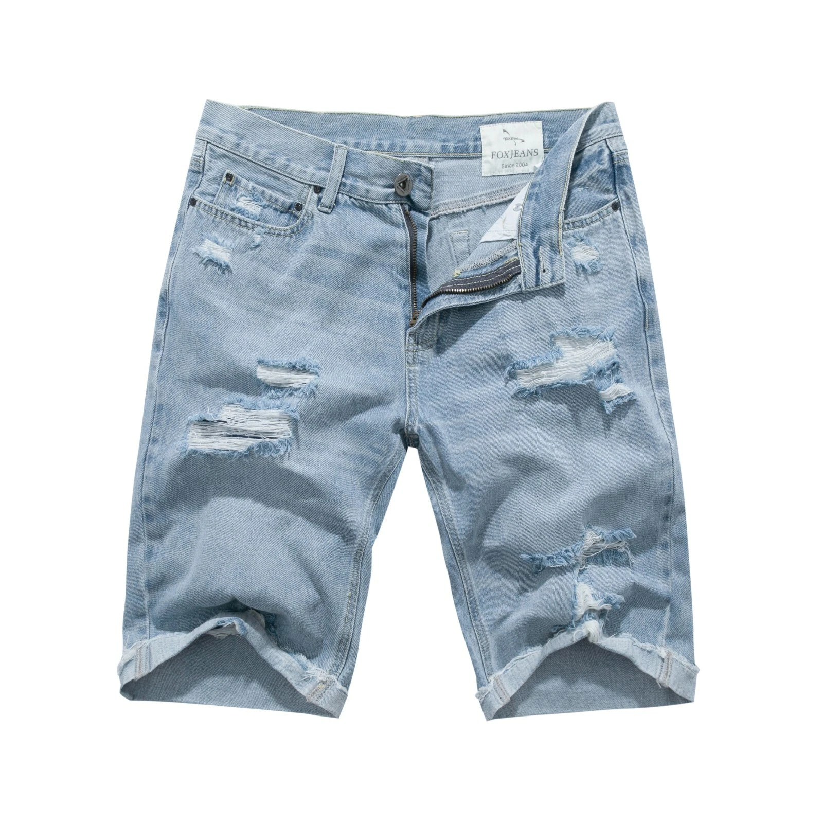 FOX JEANS Men's Ripped Denim Shorts Light Blue Distressed Cut Off Size 32-44
Opens in a new window o