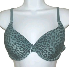 New Womens 34C Blue Leopard Print Bra UW Molded Cups Mamia