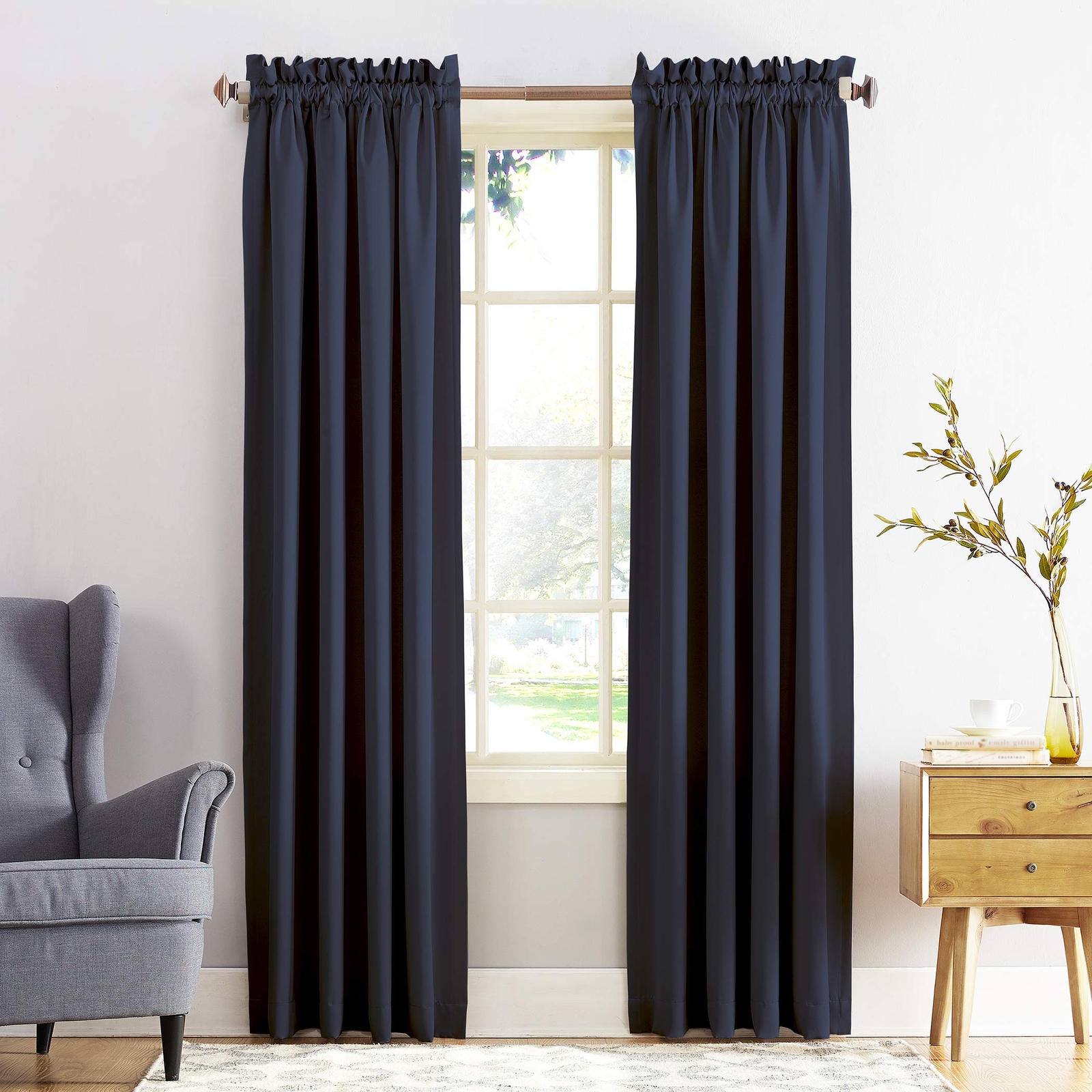 Sun Zero Barrow Energy Saving Rod Pocket Single Curtain Panel