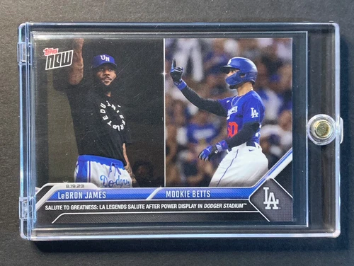 2023 Topps Now LEBRON JAMES & MOOKIE BETTS #736 | Dodgers Baseball Card LA LAD