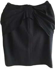 NWOT Couture Cher Michel Klein France Peplum Wool Navy Skirt US 6 Fr 38 $199