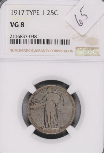 1917 Type 1 Standing Liberty Silver Quarter NGC VG-8 #7-038