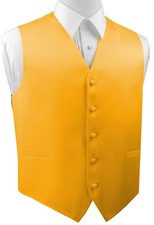 Men's XS - 6XL. Italian Design. Gold Satin Formal, Wedding, Prom Tuxedo Vest.
