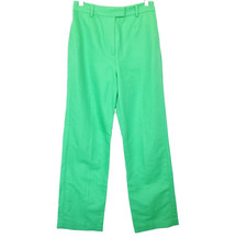 Other Stories Linen Mix Pants Green US.4 High Waisted Straight Leg Pockets NWT