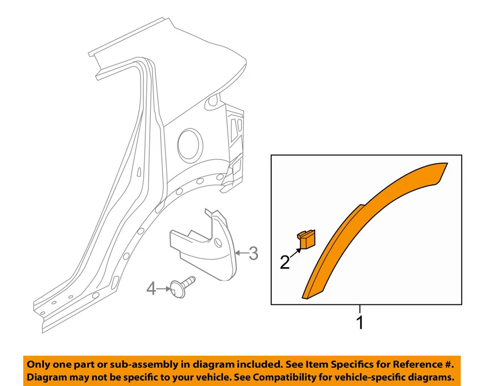 Genuine Rear Fender Wheel Molding Opening Passenger Side OEM Sportage 2017-2022 - Image 3 of 3
