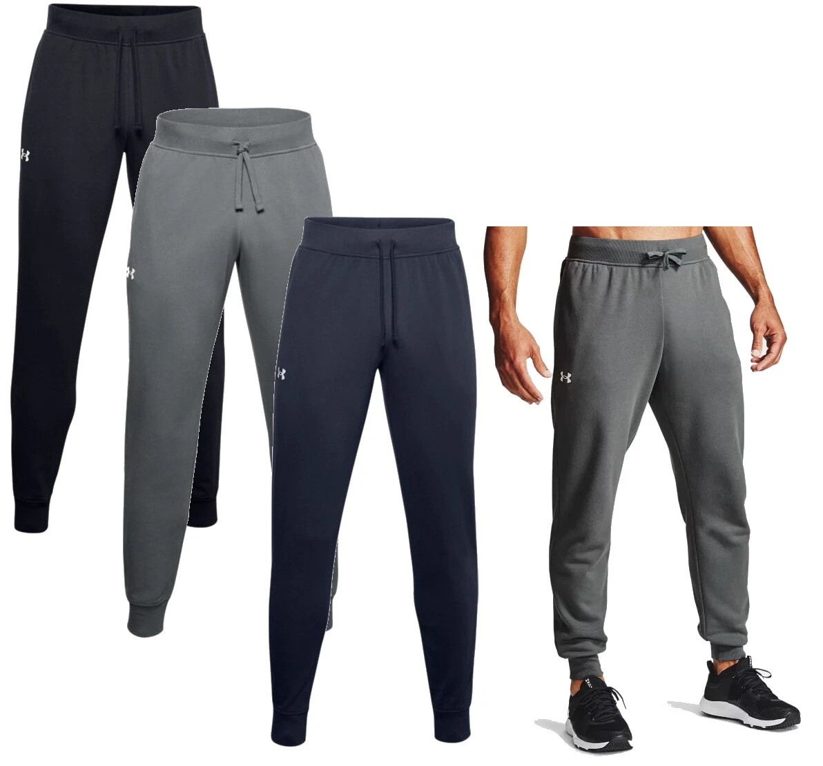 Flyselskaber tro Sæbe Under Armour Mens UA Rival Cotton Joggers Sweatpants 1357107 - New | eBay