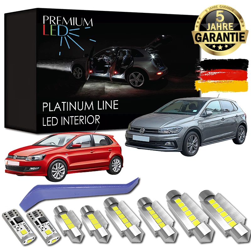 IYC - LED Innenraumbeleuchtung SET für VW Polo 6R 5-Türer - Pure-White