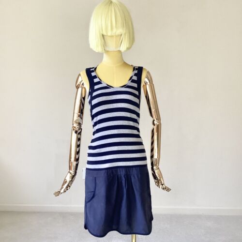 Brunello Cucinelli Dress Dark Blue Striped Dress S