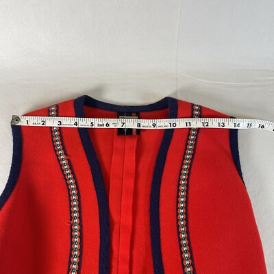 Vintage Danica 100% Wool Red Vest & Maxi Wrap Skirt Women display picture 1