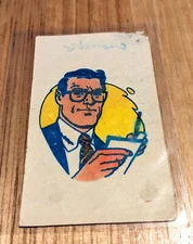 RARE Argentina Clark Kent Tattoo wrapper STANI Topps DC Super Heroes 1960's