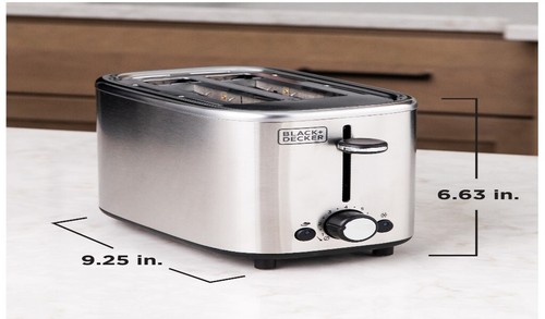 Black+Decker TR0012SS: 2-Slice Bread Toaster, Stainless Steel - Silver - Picture 4 of 4